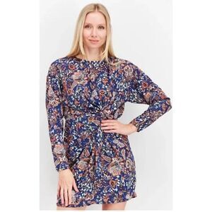 AQUA all over print side‎ knot mini dress size S